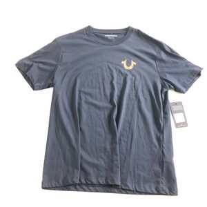 TRUE RELIGION Buddha Short Sleeve Crewneck Tee Mens Large Blue Night Sky